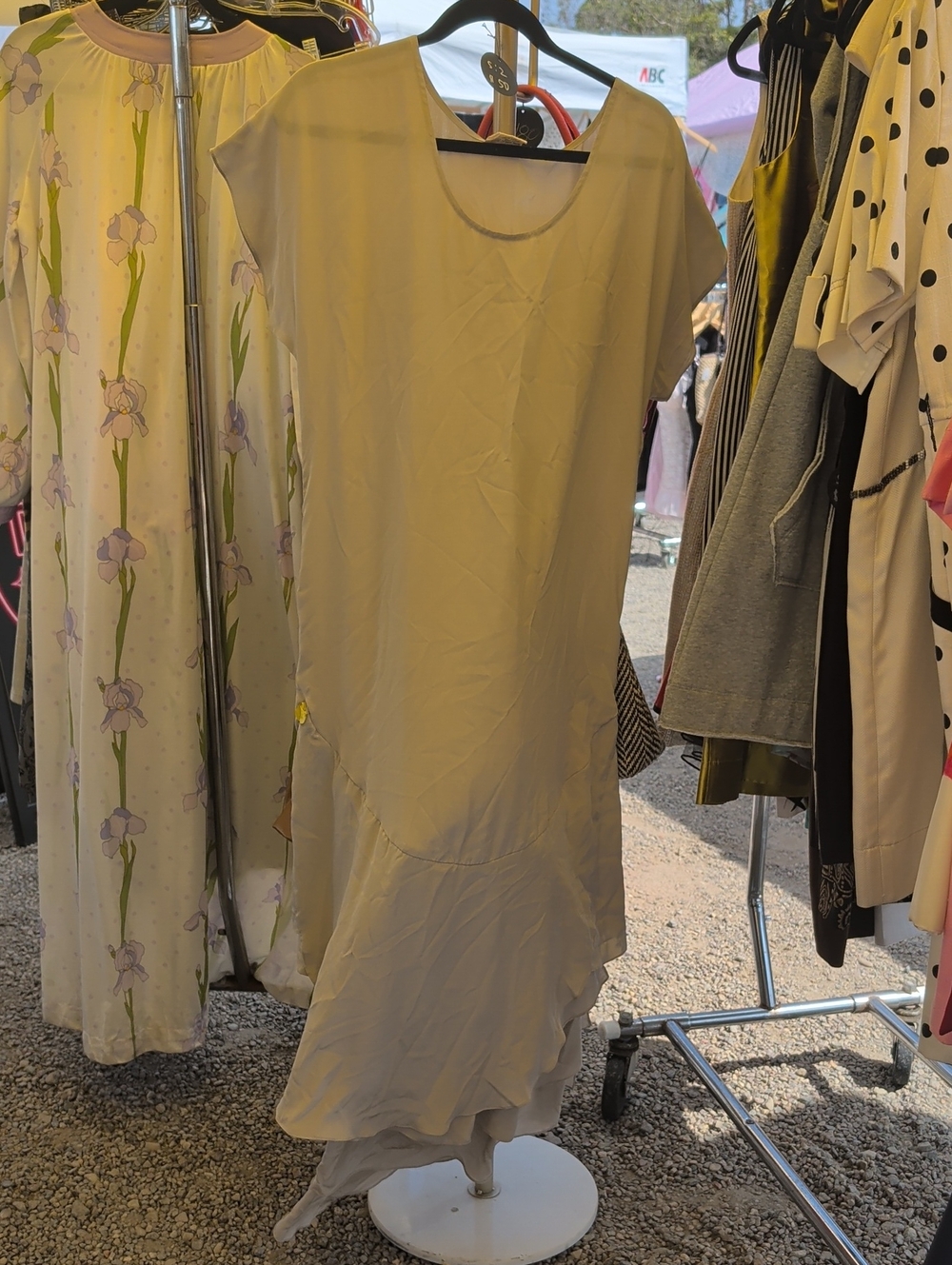 Asymmetrical Cream Ruffle Dress — Women